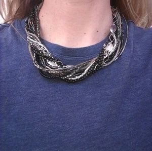 Black/silver Multi Strand Ann Taylor Necklace